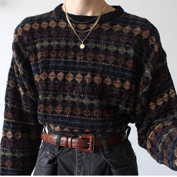 Vintage Other - Vintage Grandpa Multi-Colored Oversized Sweater